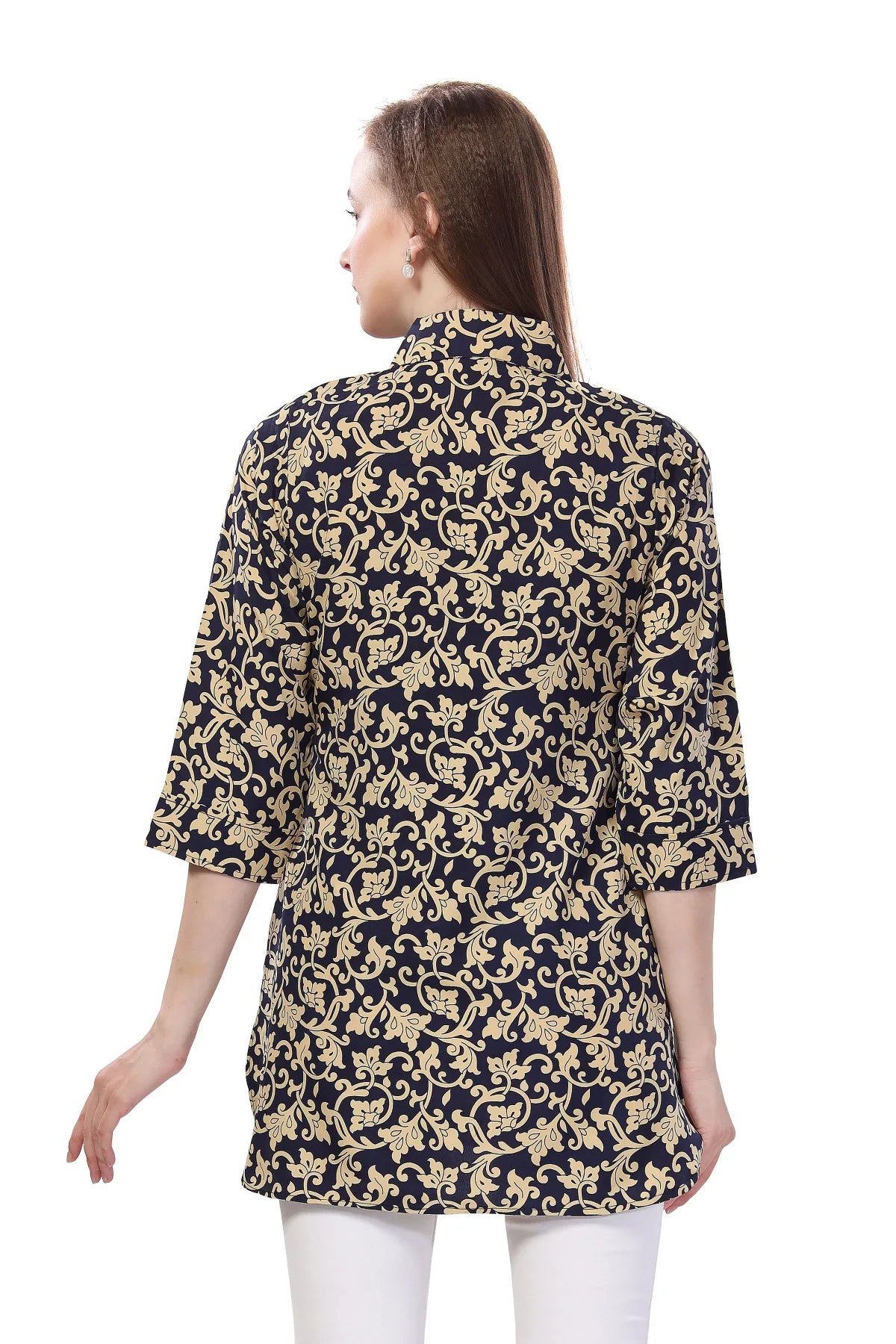Navy Blue Short Tunic Top for Women